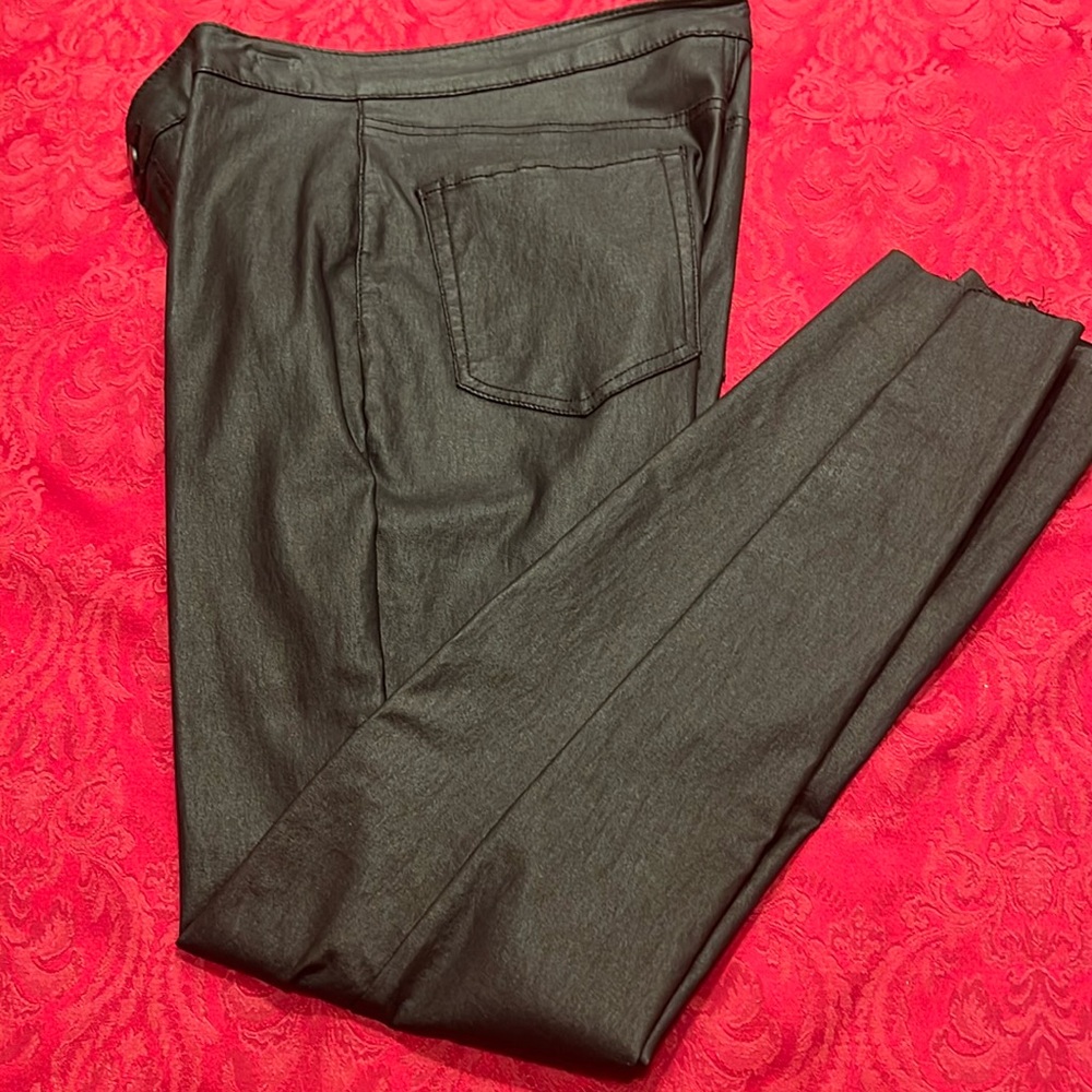 Like New Tinsel Slick Black Shiny Skinny Leg Jean